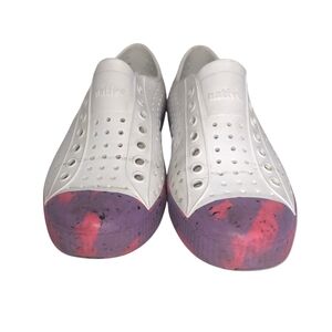 Native White and Purple Slip-On Sneakers Camping Fishing Women's Size 7